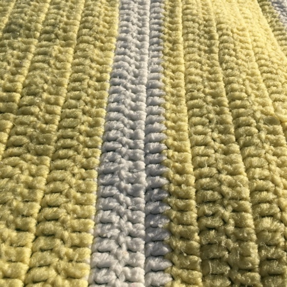 Handmade Crochet Yellow & White Stripe BabyBlanket